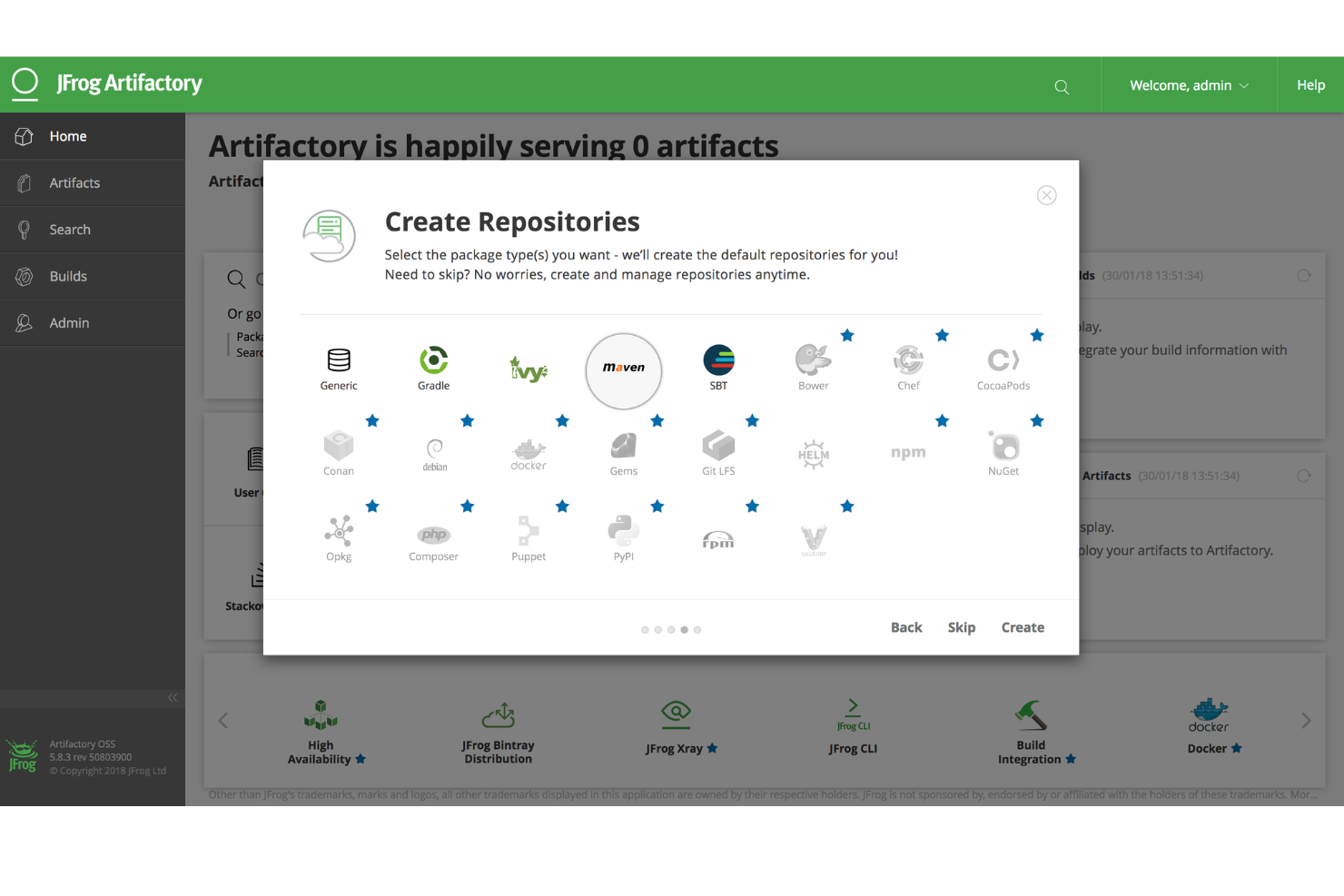 JFrog Artifactory screenshot - 10 Migliori Strumenti per Repository di Artifact nel 2026