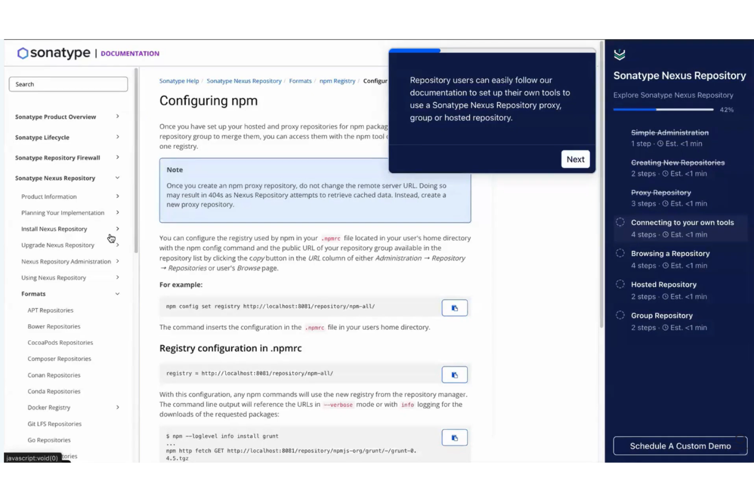 Sonatype Nexus Repository screenshot - 10 Migliori Strumenti per Repository di Artifact nel 2026