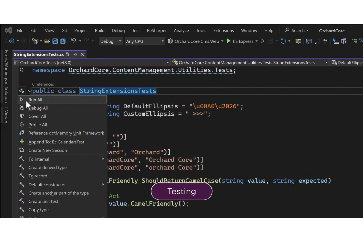 ReSharper screenshot - 10 Best Code Refactoring Tools in 2026