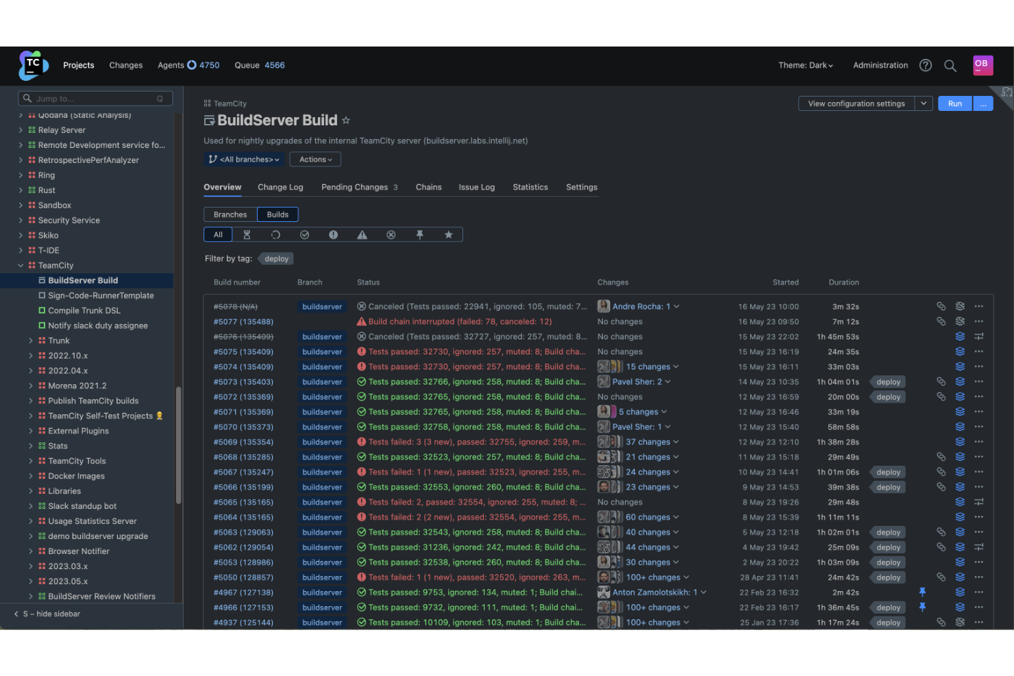 TeamCity automates build, test, and deployment workflows for development teams.