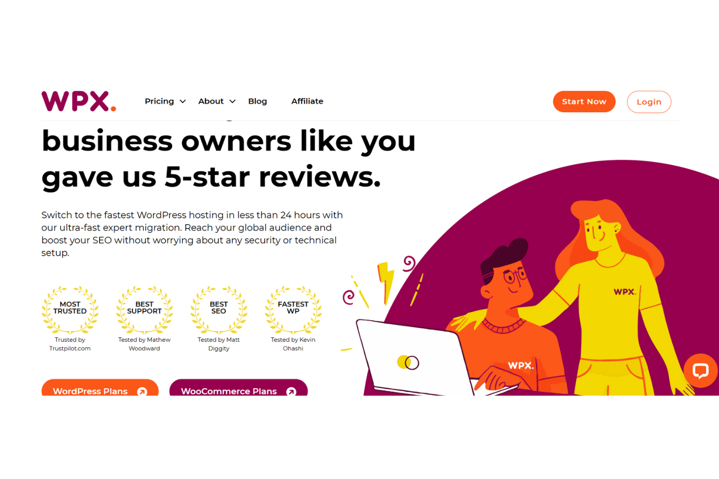 WPX Hosting is a fast, reliable managed WordPress hosting service with strong support.