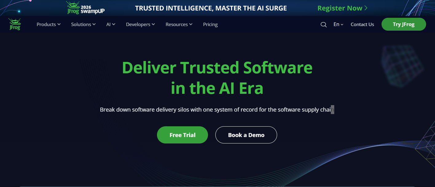 JFrog streamlines DevOps with CI/CD, artifact management, and security.