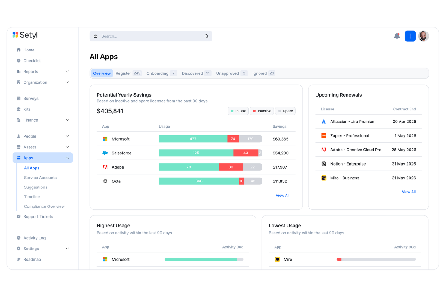 Setyl screenshot - 10 Best License Management Software Reviewed in 2026