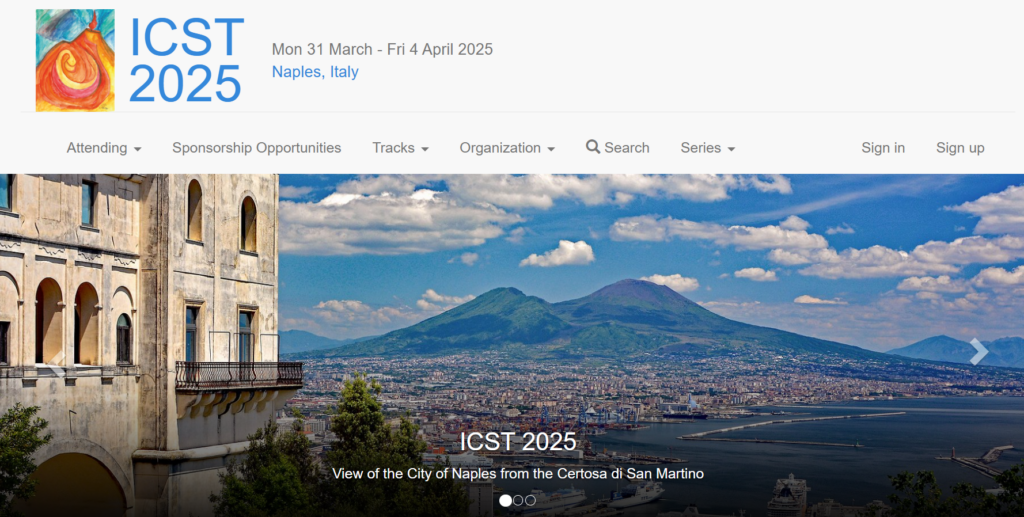 ICST 2025 web page screenshot