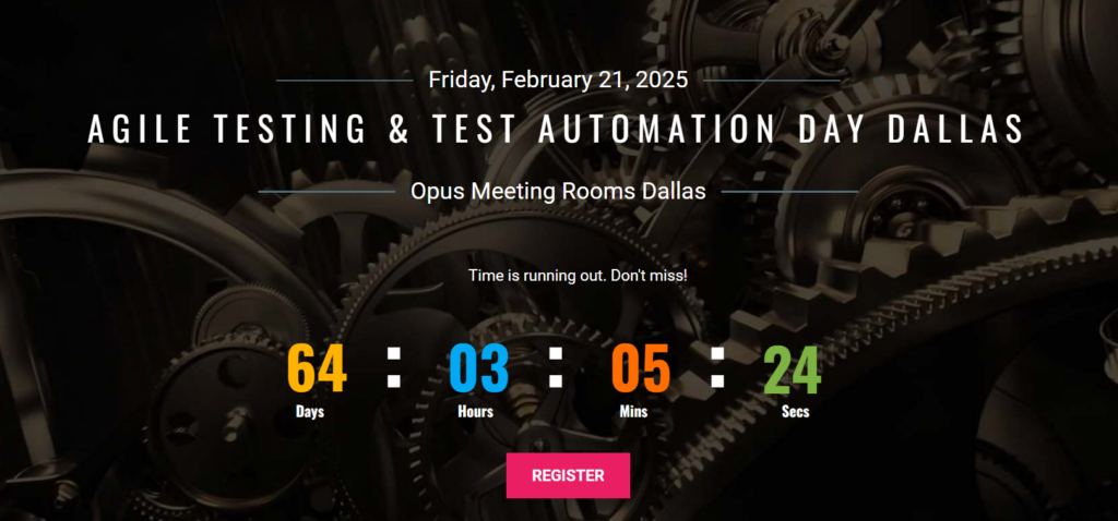 Agile Testing & Test Automation Day Conference landing page screenshot