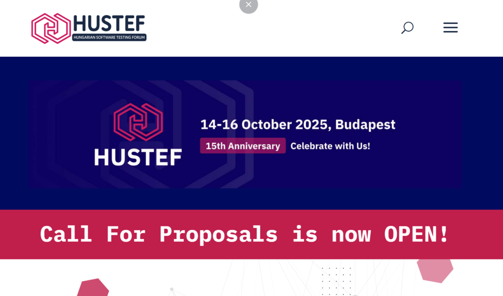 Screenshot of the HUSTEF landing page