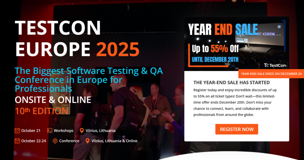 TestCon Europe 2025 web page screenshot
