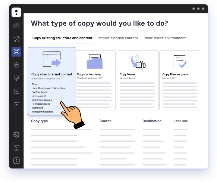 IT management can copy SharePoint and MS 365 systems with ShareGate