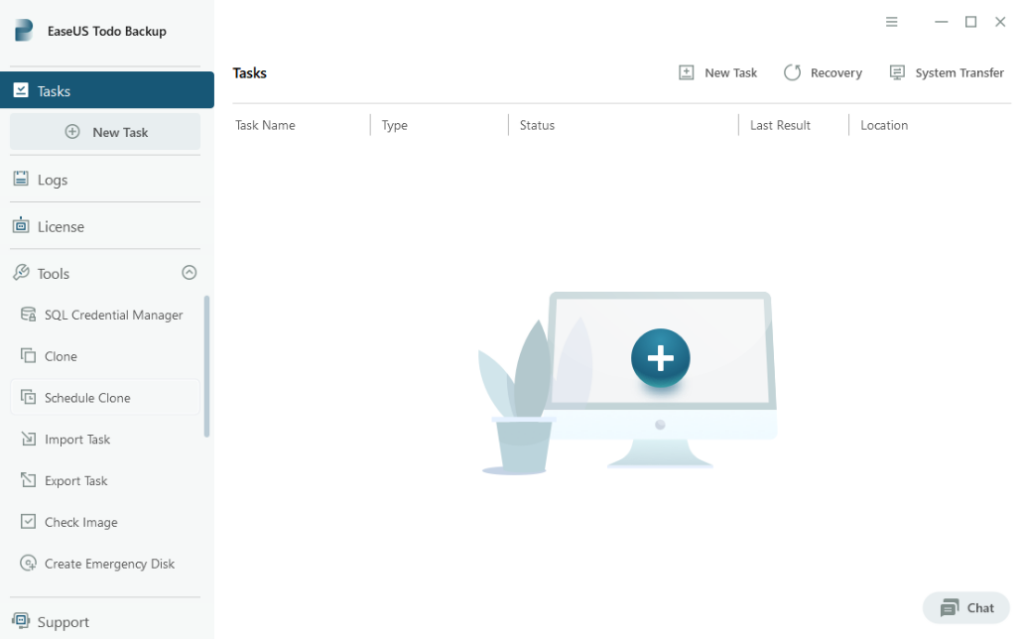 EaseUS Todo Backup tool sample screenshot