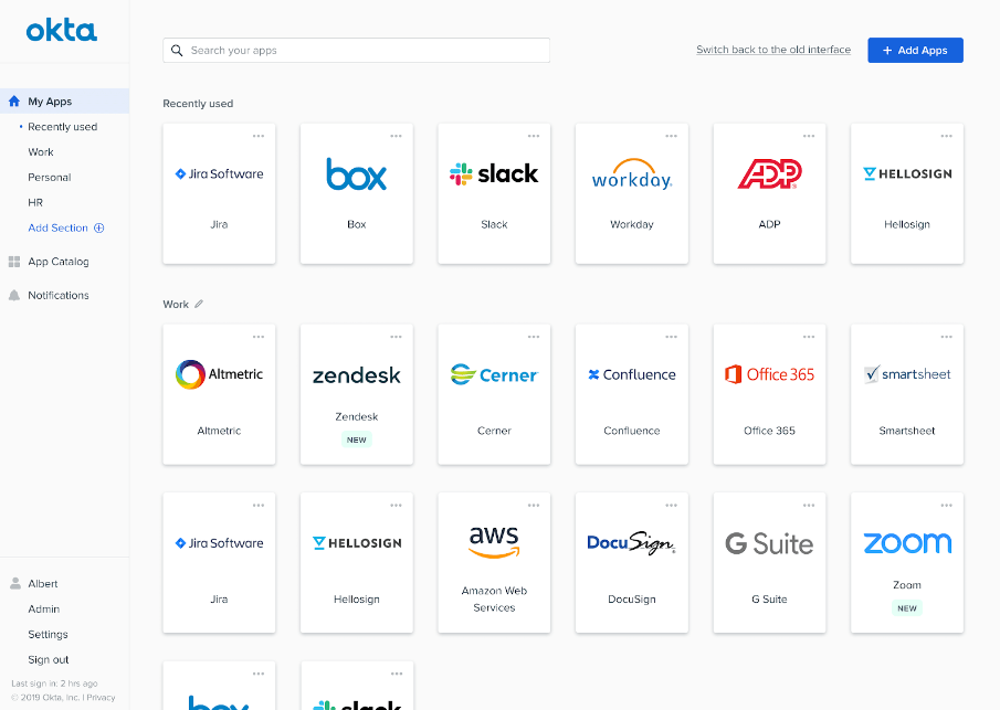 Okta Workforce Identity single sign-on feature