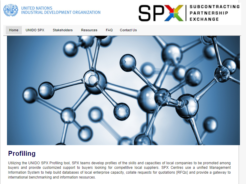 A screenshot of the website made for the profiling tool SPX.