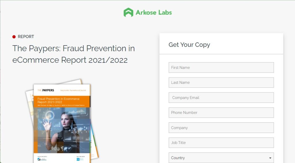 A screenshot of the website built for the tool NoFraud.