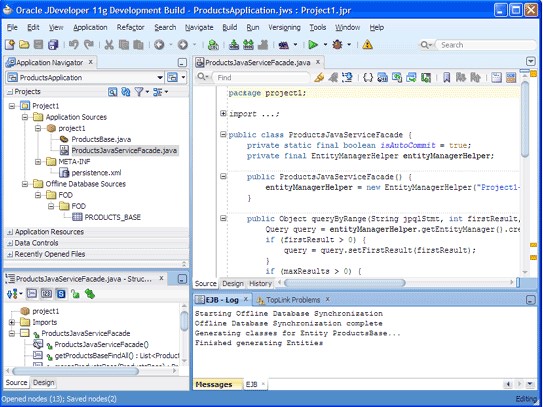 Oracle JDeveloper's central dashboard