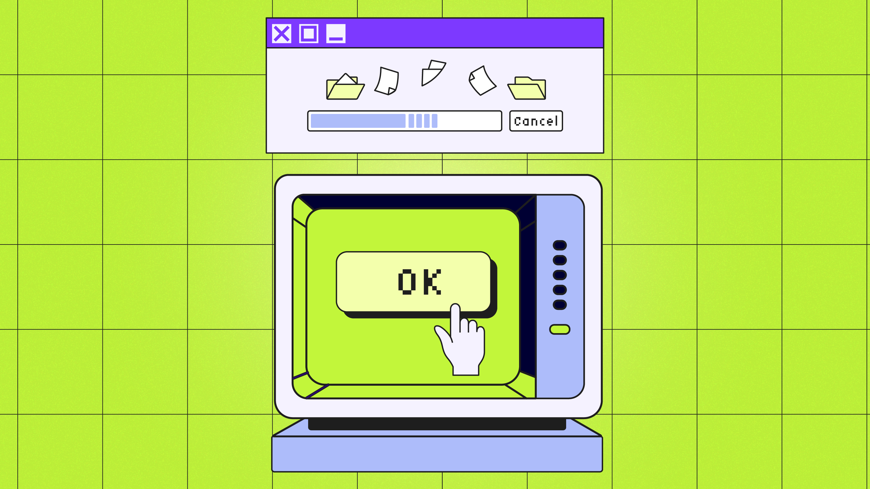Image of finger clicking a button on a laptop computer screen to represent the benefits of cloud computing
