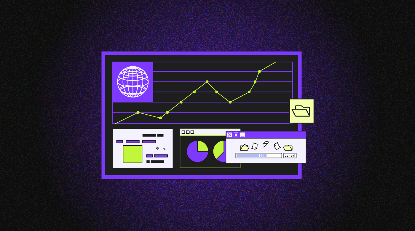 A purple background with a graph and a clock, representing IT management featured image