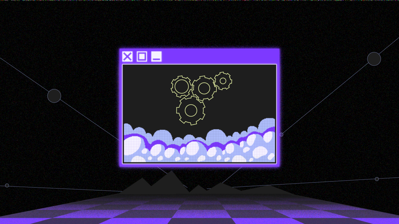 A computer screen displaying a purple and black background. What is a cloud service featured image