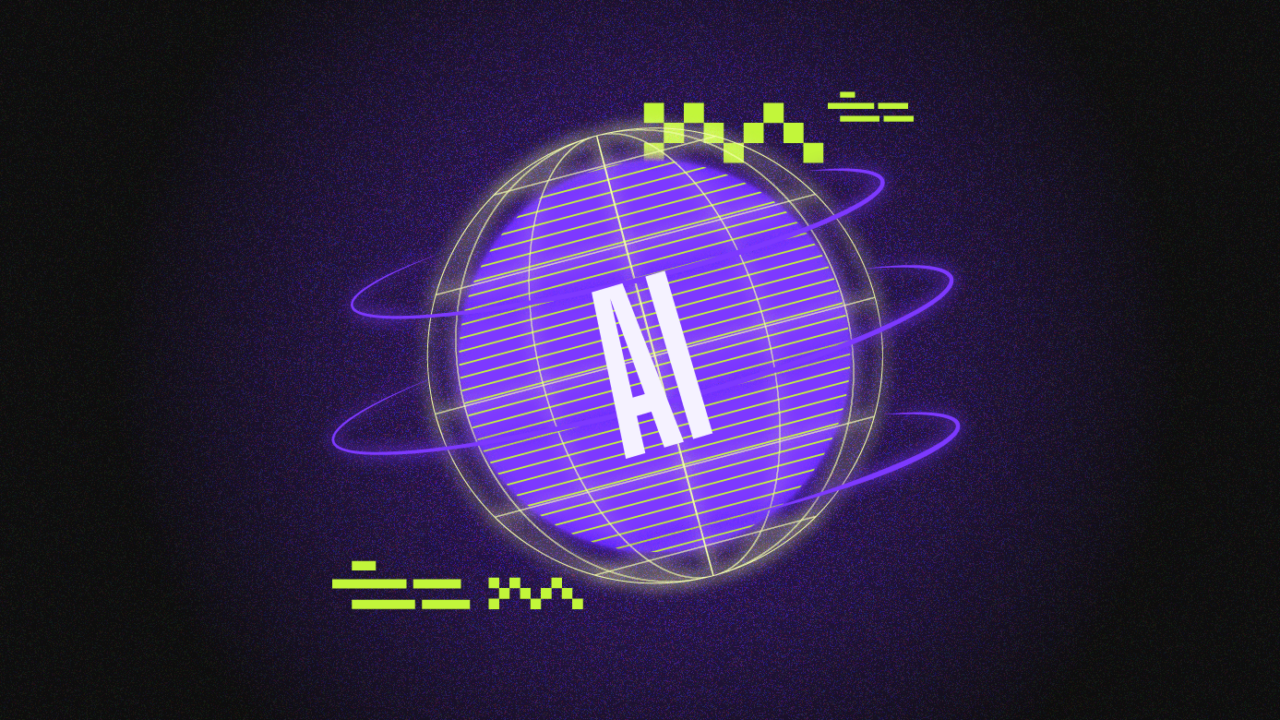 A vibrant, purple sphere illuminated with neon lights, displaying the word "AI". artificial intelligence featured image