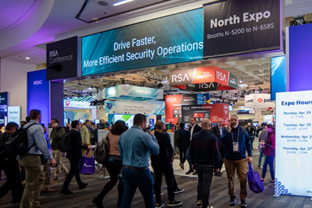 Attendees entering the RSA Conference exhibition hall