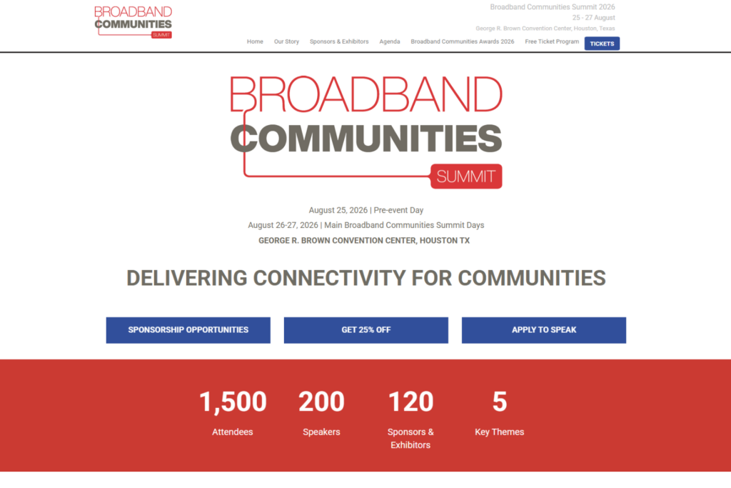 Broadband Communities Summit 2026's website.