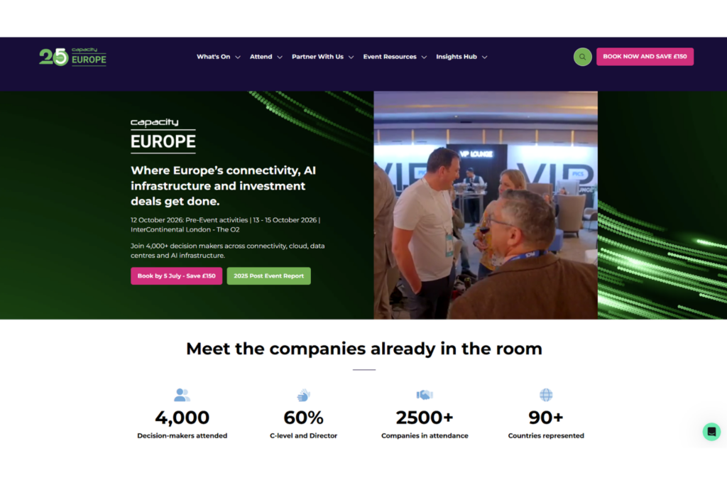 Capacity Europe's web page