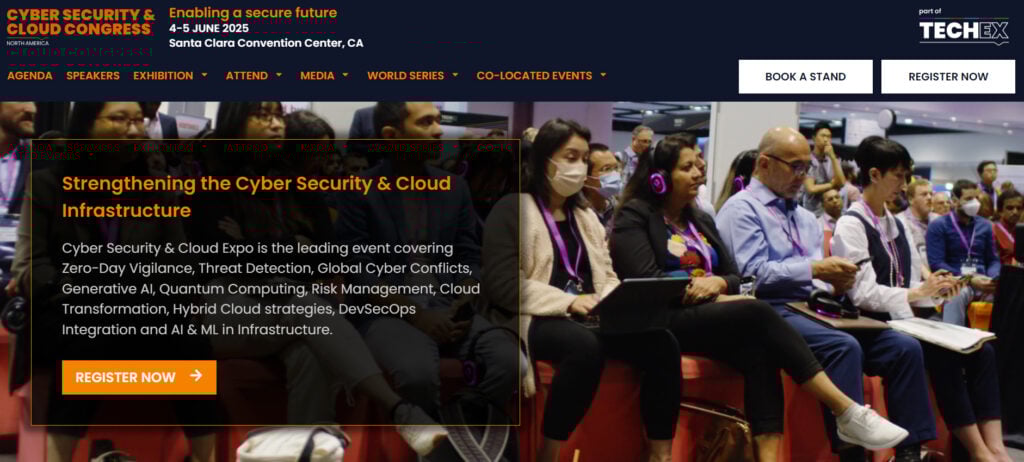 The Cybersecurity & Cloud Expo North America landing page screenshot
