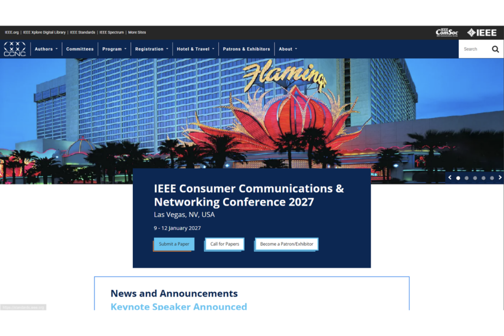 IEEE Consumer Communications &amp; Networking Conference 2027's website.