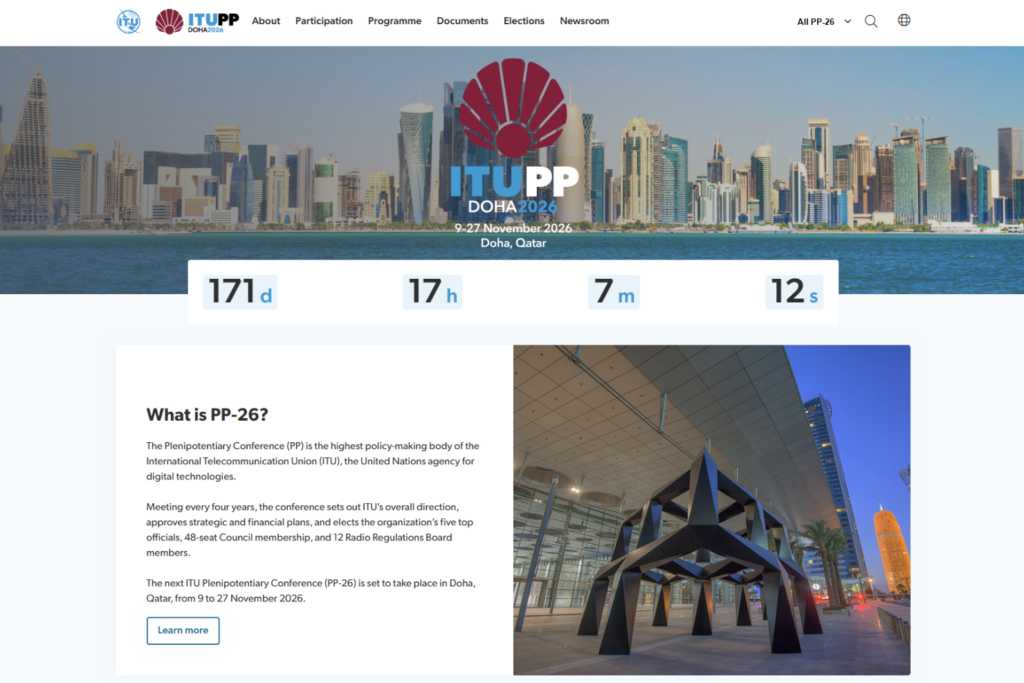 ITU Plenipotentiary Conference 2026 (PP-26)'s website.