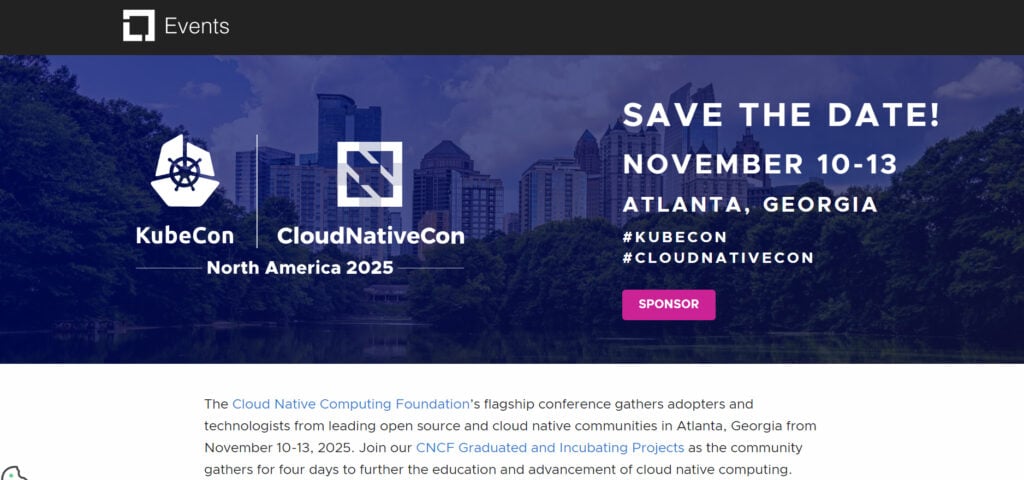 KubeCon + CloudNativeCon North America conference landing page screenshot