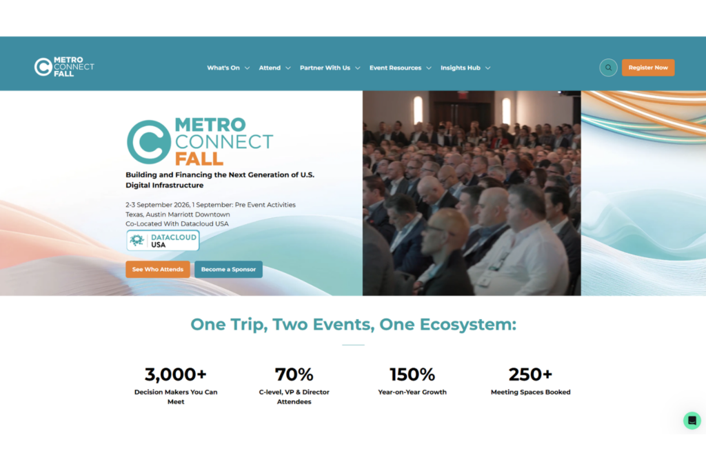 Metro Connect Fall conference website page
