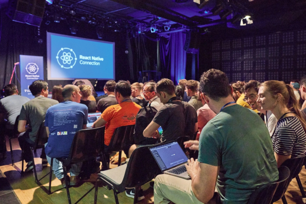 Developers attending technical sessions at the React Native Connection conference