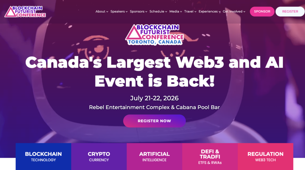 Blockchain Futurist Conference homepage