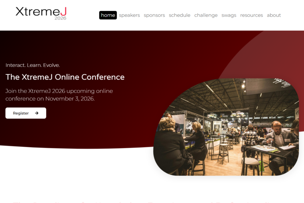 Homepage of the XtremeJ Online Conference 2026