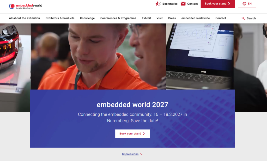 Embedded World 2027 landing page screenshot