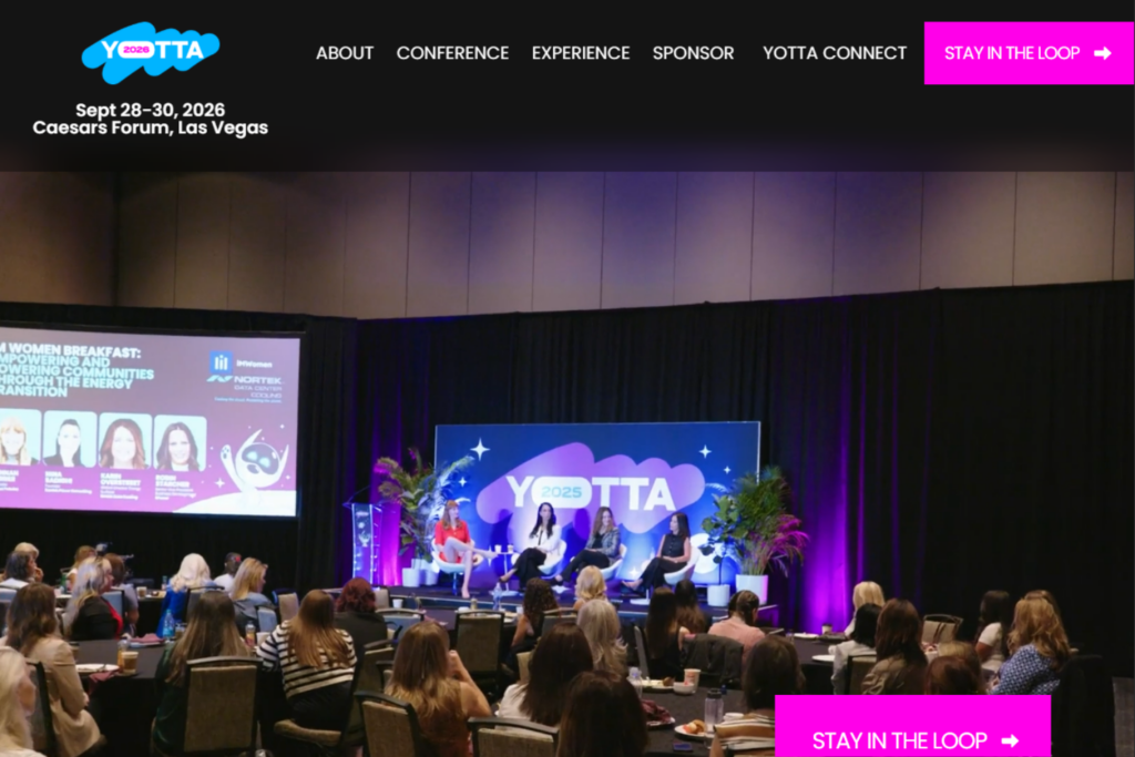 Landing page of the 2026 Yotta conference