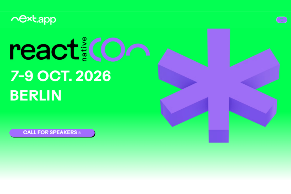 React Native Con 2026 event banner promoting the Berlin conference