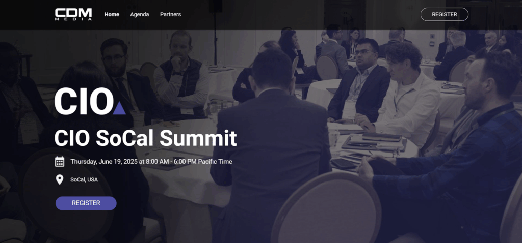 CIO SoCal Summit website landing page screenshot