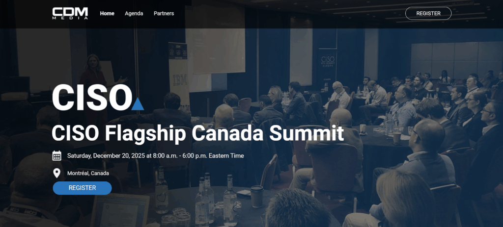 The CISO Flagship Canada Summit landing page screenshot