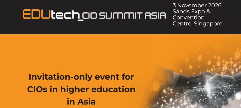 EDUtech CIO Summit Asia event banner with dark header, orange branding