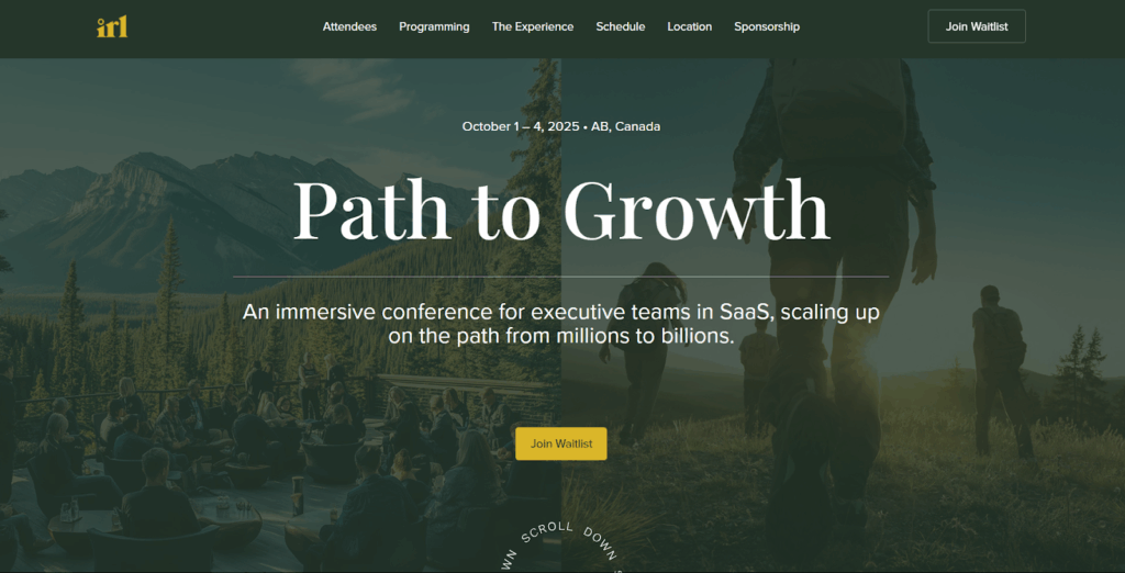 IRL website screenshot