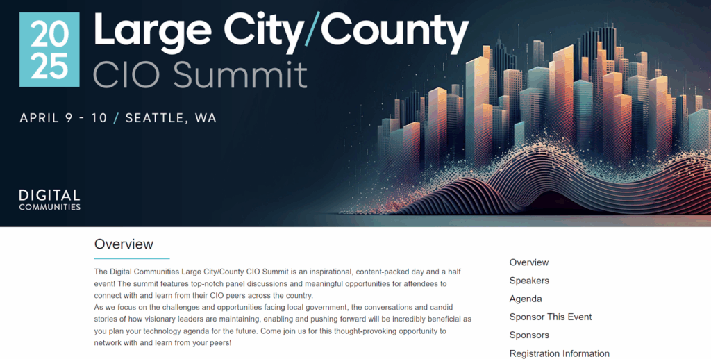 Large City/County CIO Summit landing page screenshot