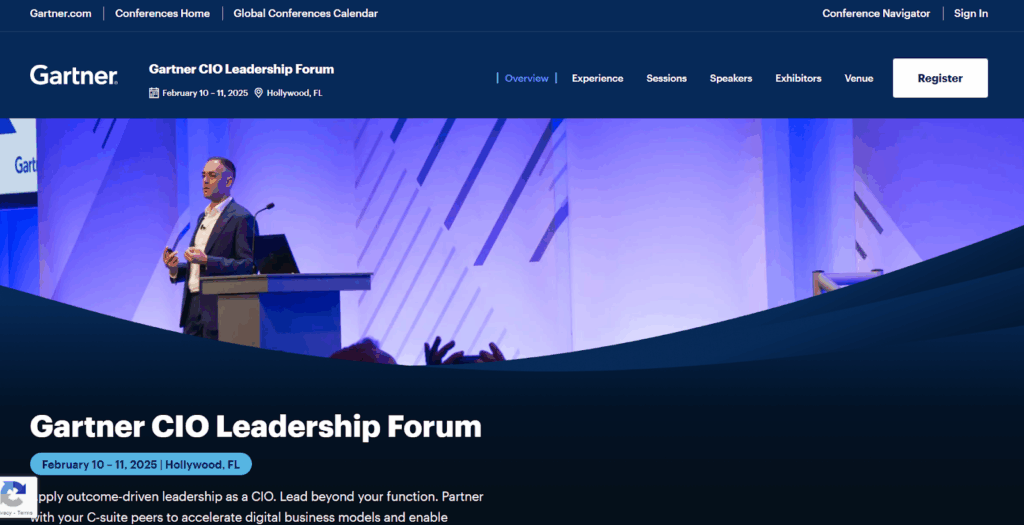 CIO Leadership Forum landing page screenshot