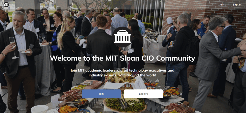 MIT Sloan CIO Community page screenshot