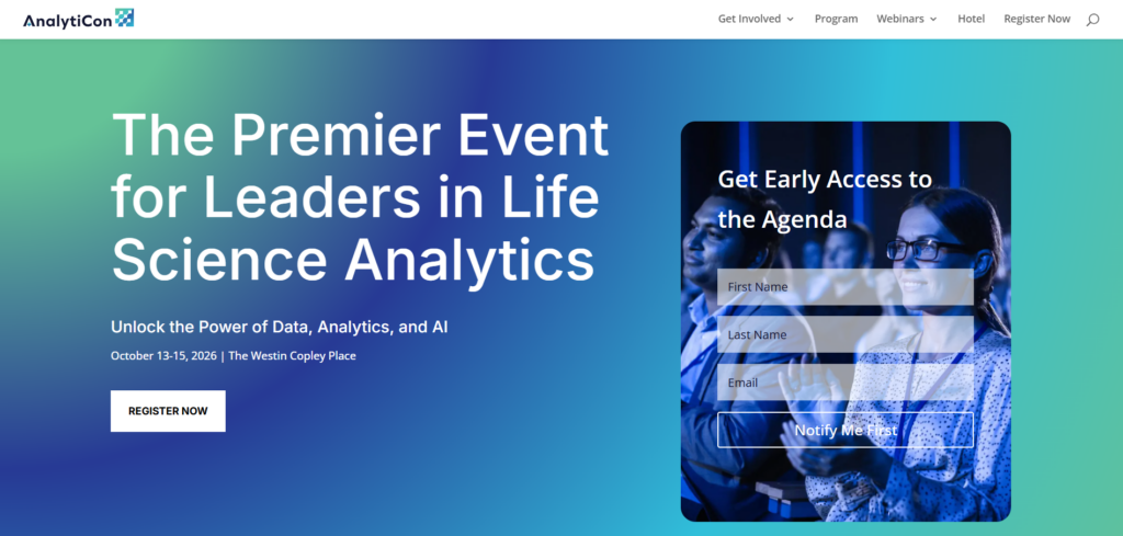 The landing page for the Analyticon 2026