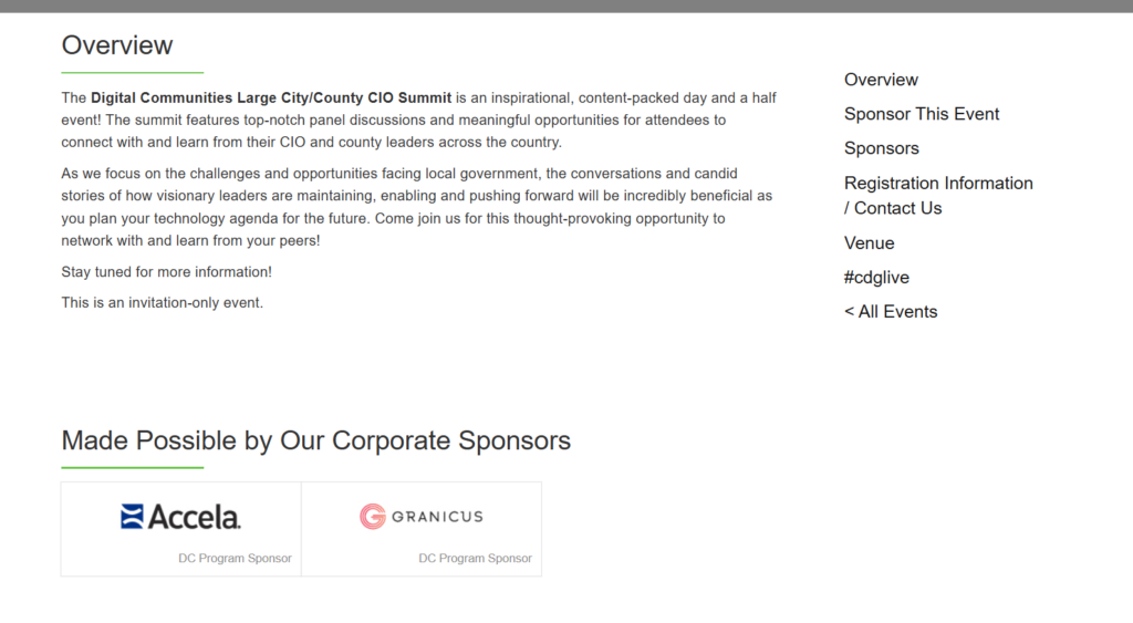 Large City County CIO Summit with public sector CIOs and government technology leaders