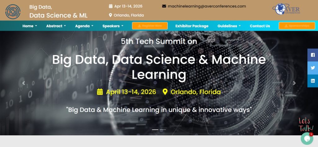 The landing page for the 5th Tech Summit on Big Data, Data Science &amp; Machine Learning