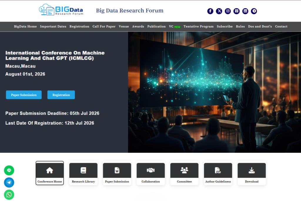 Web page screenshot of the ICMLCG 2026