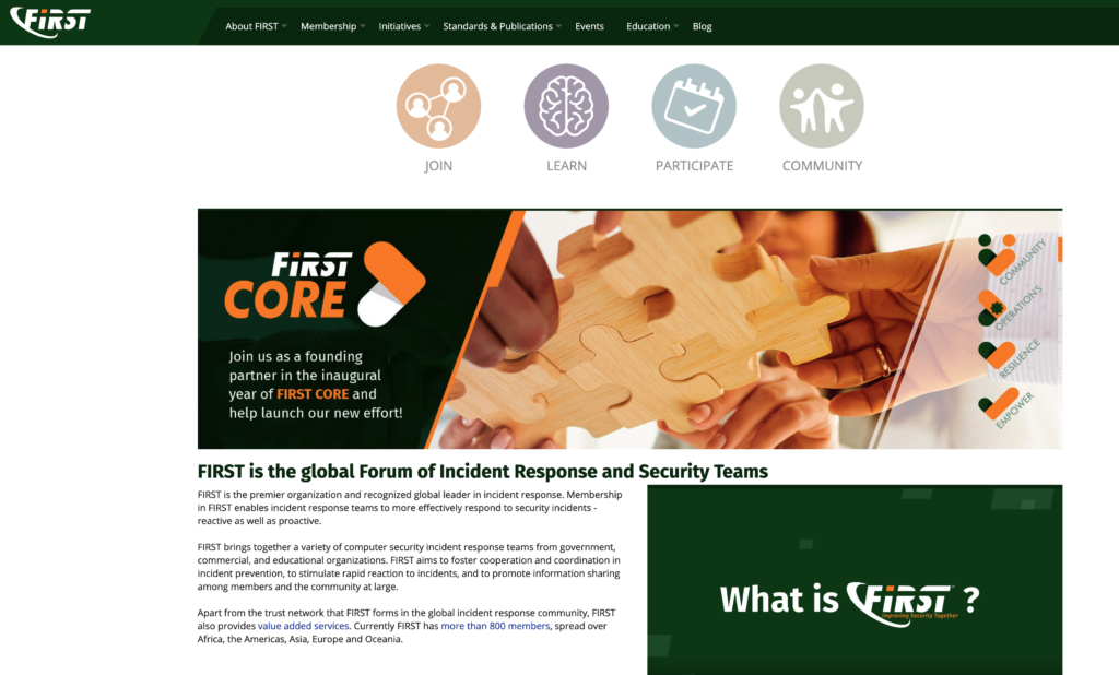 Forum of Incident Response and Security Teams (FIRST) community