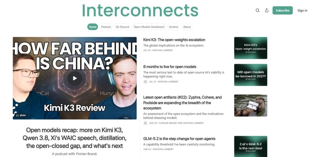 Screenshot of Interconnect's webpage