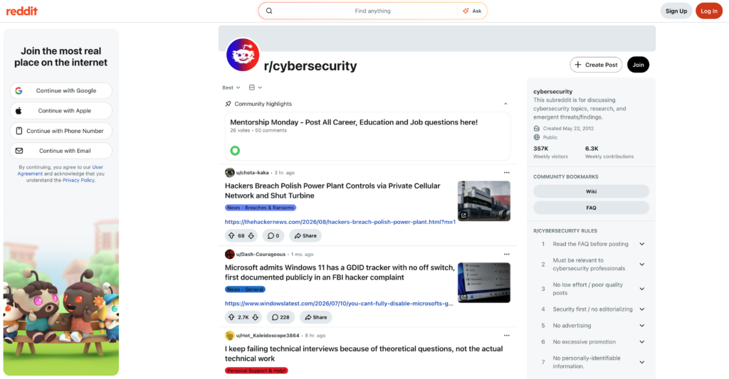 r/cybersecurity threads