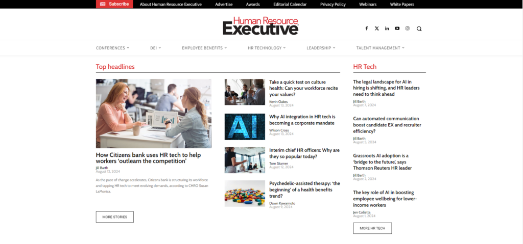 HR Executive blog screenshot